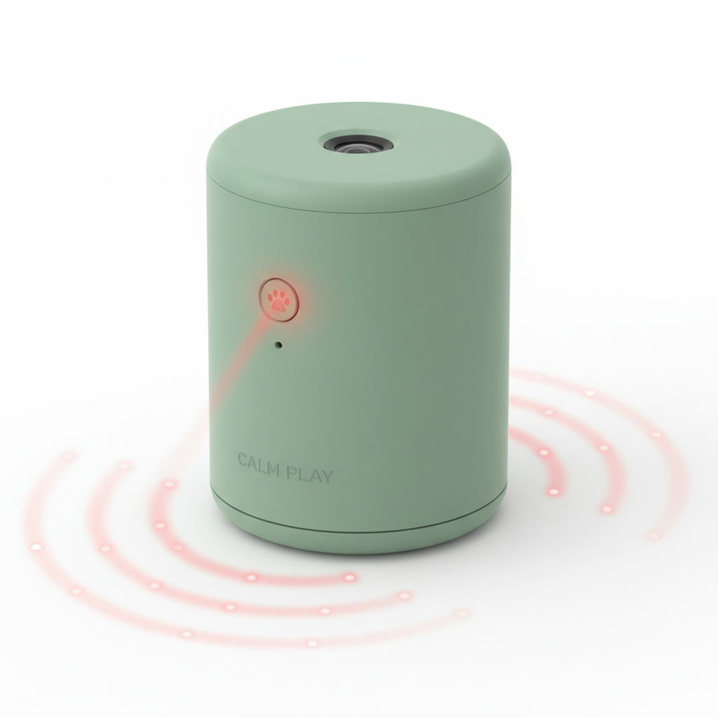 Sage green automatic laser toy for cat exercise and anxiety relief