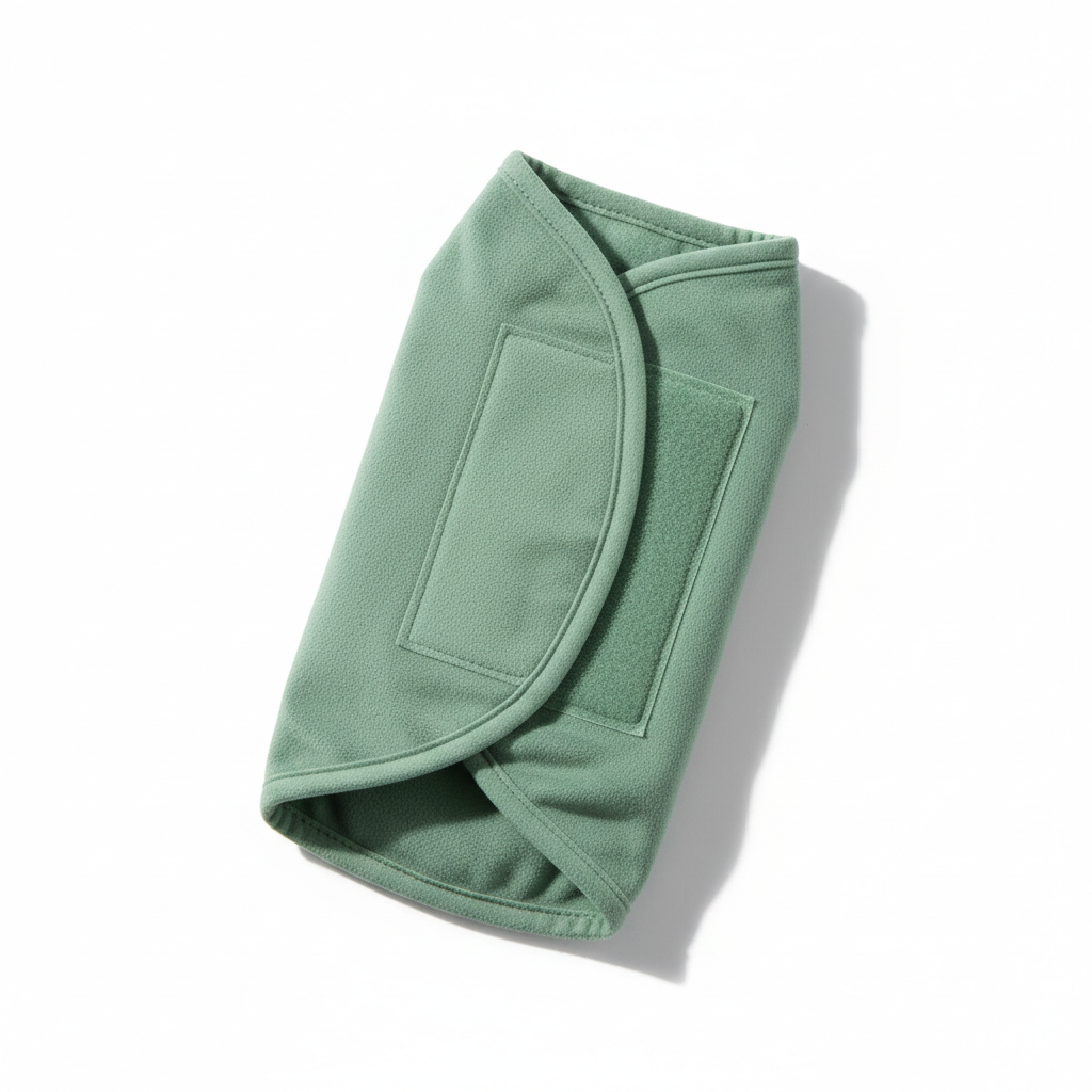 Sage green anxiety wrap with gentle compression for stressed cats