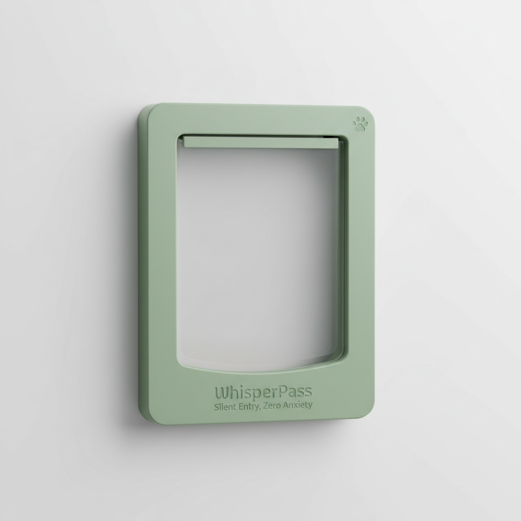 Sage green quiet cat door with magnetic closure for anxiety-free access