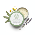 Natural paw balm in sage green tin for cat anxiety relief