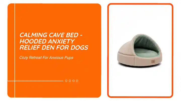 Calming Cave Bed - Hooded Anxiety Relief Den for Dogs by@Outfy